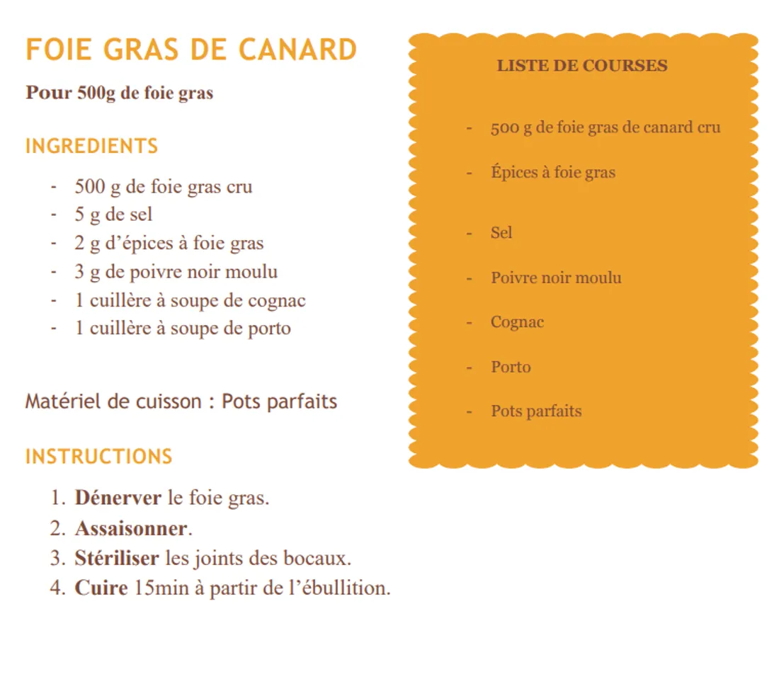 Recette de foie gras du chef Jean Roc